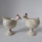 Set 2 suporti ceramici pentru ou fiert, in forma de gaina, 9cm inaltime