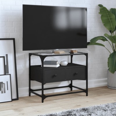 vidaXL Dulap TV blat sticlă, negru, 60x35x51 cm lemn prelucrat 846054 foto