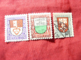 Serie Elvetia 1919 Pro Juventute Embleme , 3 valori stampilate, Stampilat