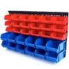 Raft Depozitare Scule SelTech cu 30 Cuve (18 Rosii, 12 Albastre), Montare pe Perete, Stivuibile, Plastic PP