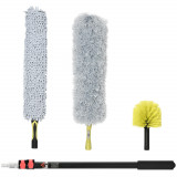 HOMCOM Pămătuf Extensibil din Microfibră, &Phi;14.5x73-180 cm, Negru | Aosom Romania