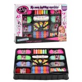Kit pentru confectionare bratari, accesorii, pentru copii, margele, snururi, DIY, multicolor