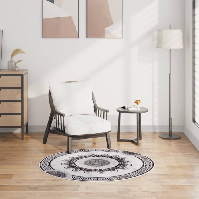 vidaXL Covor lavabil, multicolor, &phi;120 cm, antiderapant 337987
