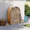 Gossi suport de busteni, maro deschis, 80x45x120 cm, otel galvanizat