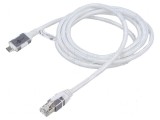 Cablu USB 3.1 RJ45 mufă, USB C mufă 3 metri alb, Goobay