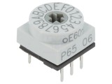 &Icirc;ntrerupător codificare HEX/BCD 16 poziții THT 80m&Omega;