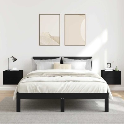 vidaXL Noptiere, 2 buc., negru, 40x30x30 cm, lemn prelucrat 801056 foto