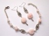 Set pietre semipretioase cuart roz, set bijuterii femei 39546