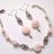 Set pietre semipretioase cuart roz, set bijuterii femei 39546