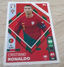 Cartonaș fotbal Cristiano Ronaldo topps attax euro 2024
