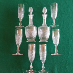 SERVICI DE CRISTAL PT. LICHIOR CU 2 CARAFE SI 6 PAHARE- BACCARAT-FRANTA sec.19 foto