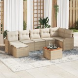 vidaXL Set canapea de grădină 8 pcs Bej, alb mare
