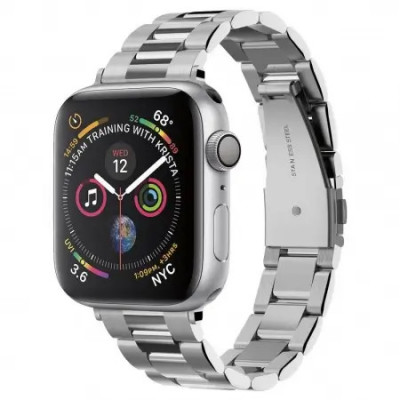 Curea Ceas Apple Watch 1 2 3 4 5 6 7 8 SE (38 40 41mm) Spigen Modern Fit Silver foto
