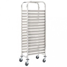 Carucior bucatarie pentru 16 tavi, 38x55x163cm, o?el inoxidabil foto