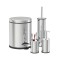 Set Inox Cos, Perie WC, Suport Sapun Lichid, Suport Periute Zilan ZLN4605