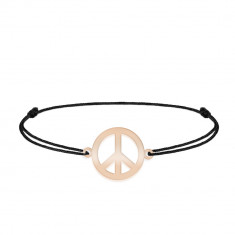 Peace - Bratara personalizata semnul pacii din argint 925 placat cu aur roz