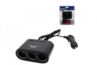 Triplu Bricheta Auto Fir 3 Prize Olesson 1653 2 X Usb 1 x Tip C&amp;nbsp; foto