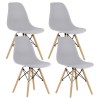 Set 4 scaune dining Scandinav pentru bucatarie, 38x42x82cm, gri Household NewTrend