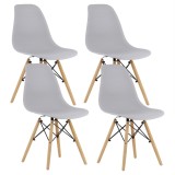Set 4 scaune dining Scandinav pentru bucatarie, 38x42x82cm, gri Household NewTrend