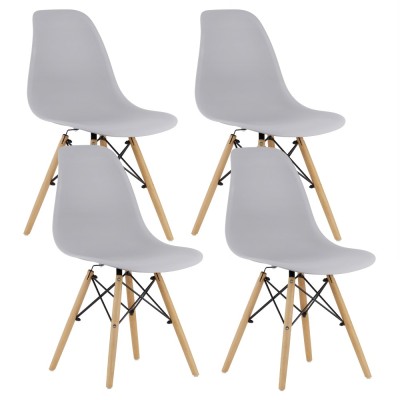 Set 4 scaune dining Scandinav pentru bucatarie, 38x42x82cm, gri Household NewTrend foto