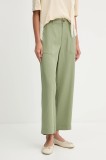 United Colors of Benetton pantaloni culoarea verde, drept, high waist, 4NPHDF09D