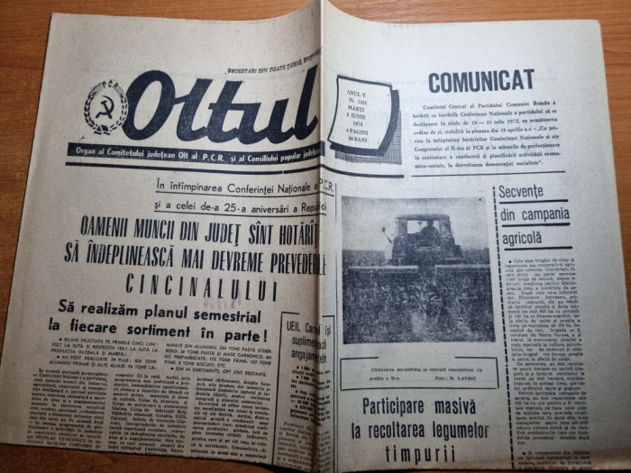 ziarul oltul 6 iunie 1972-razboiul din vietnam