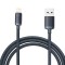 Cablu de Date USB la Lightning 2.4A, 2m Baseus Crystal Shine (CAJY000101) Negru