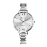 Ceas Dama Geneva Platinum Silver, Elegant, Quartz, Analogic, Curea Metalica Argintie