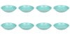Set farfurii 8 piese, farfurii adanci, plastic, verde, diametru 18 cm