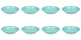 Set farfurii 8 piese, farfurii adanci, plastic, verde, diametru 18 cm