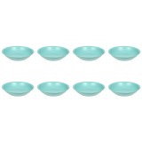 Set farfurii 8 piese, farfurii adanci, plastic, verde, diametru 18 cm