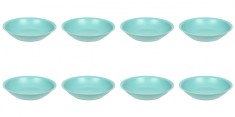 Set farfurii 8 piese, farfurii adanci, plastic, verde, diametru 18 cm