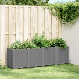 Gossi jardiniera de gradina, gri deschis, 160x40x53 cm, pp