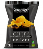 Chipsuri bio din cartofi cu piper, 100g, Croustisud