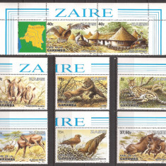 ZAIR 1984 FAUNA PARC GARAMBA ( serie dantelata ) MNH