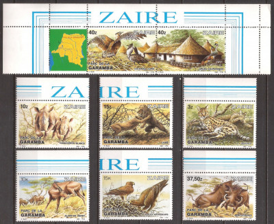 ZAIR 1984 FAUNA PARC GARAMBA ( serie dantelata ) MNH foto