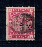 Marea Britanie 1890 - Uzual 5Sh, stampilat