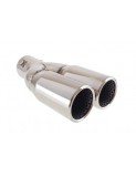Ornament toba esapament din oțel inoxidabil cu doua iesiri 35-50mm, Lungime 215mm