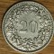 Elvetia - moneda de colectie an rar- 20 rappen 1908 B - Libertas - impecabila !