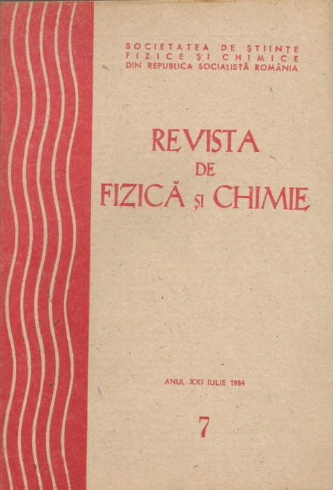 Rom&acirc;nia, Revista de Fizică şi Chimie, nr. 7/1984