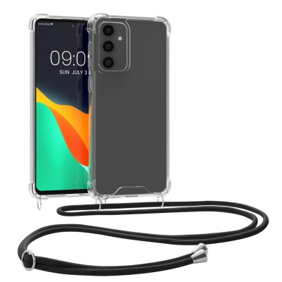 Husa Kwmobile pentru Samsung Galaxy S23 FE, Transparent/Negru, Silicon, KWM000021LL001C foto