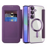 Husa MagSafe pentru Samsung Galaxy A36 A366, Techsuit, SmartMag Book, Mov