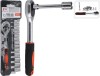 Set 15 Piese Chei Tubulare cu Clichet 1/4&quot; Otel Carbon + Prelungitor si Adaptor - Garantie 24 Luni