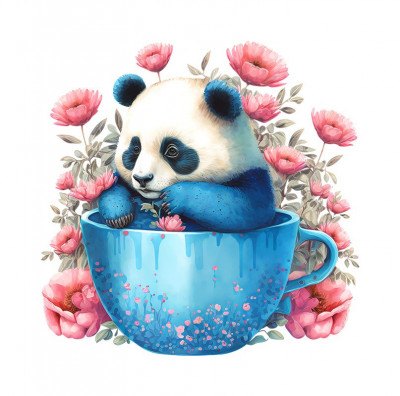 Sticker decorativ Panda, Multicolor, 60 cm, 5644ST foto