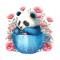 Sticker decorativ Panda, Multicolor, 60 cm, 5644ST