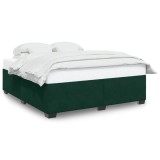 Cumpara ieftin Cadru de pat fara saltea, verde inchis, 200x200 cm, catifea