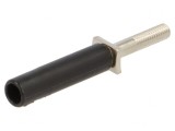 Adaptor Banană 4mm Priză 25A Negru Nichelat