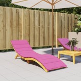 Perna sezlong roz Oxford 200x60x4 cm, impermeabila,exterior, gradina terasa, anti-alunecare cu snur