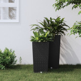 vidaXL Jardinieră cu interior detașabil antracit 11 / 26,5 L PP ratan 364673