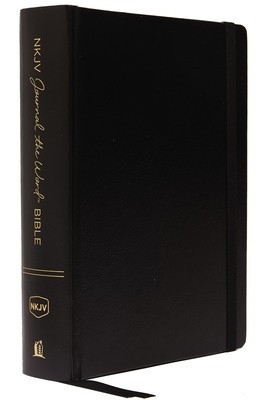NKJV, Journal the Word Bible, Hardcover, Black, Red Letter Edition, Comfort Print: Reflect, Journal, or Create Art Next to Your Favorite Verses foto